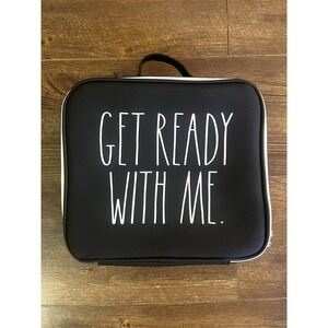 Rae Dunn‎ 'Get Ready With Me' Black White Cosmetic Bag Makeup Toiletries